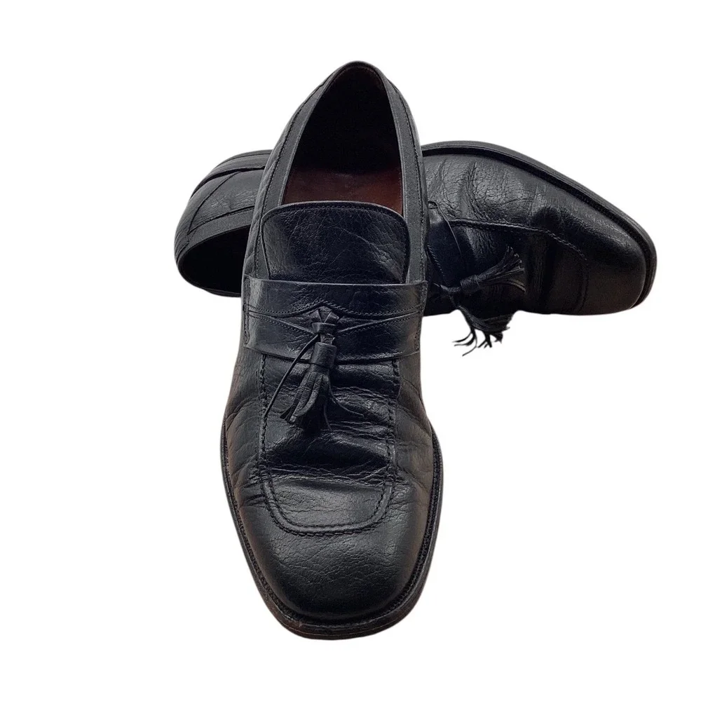Allen Edmonds Ostendo Mens 10 B Black Leather Tassel Loafers Dress Shoes 8801‎